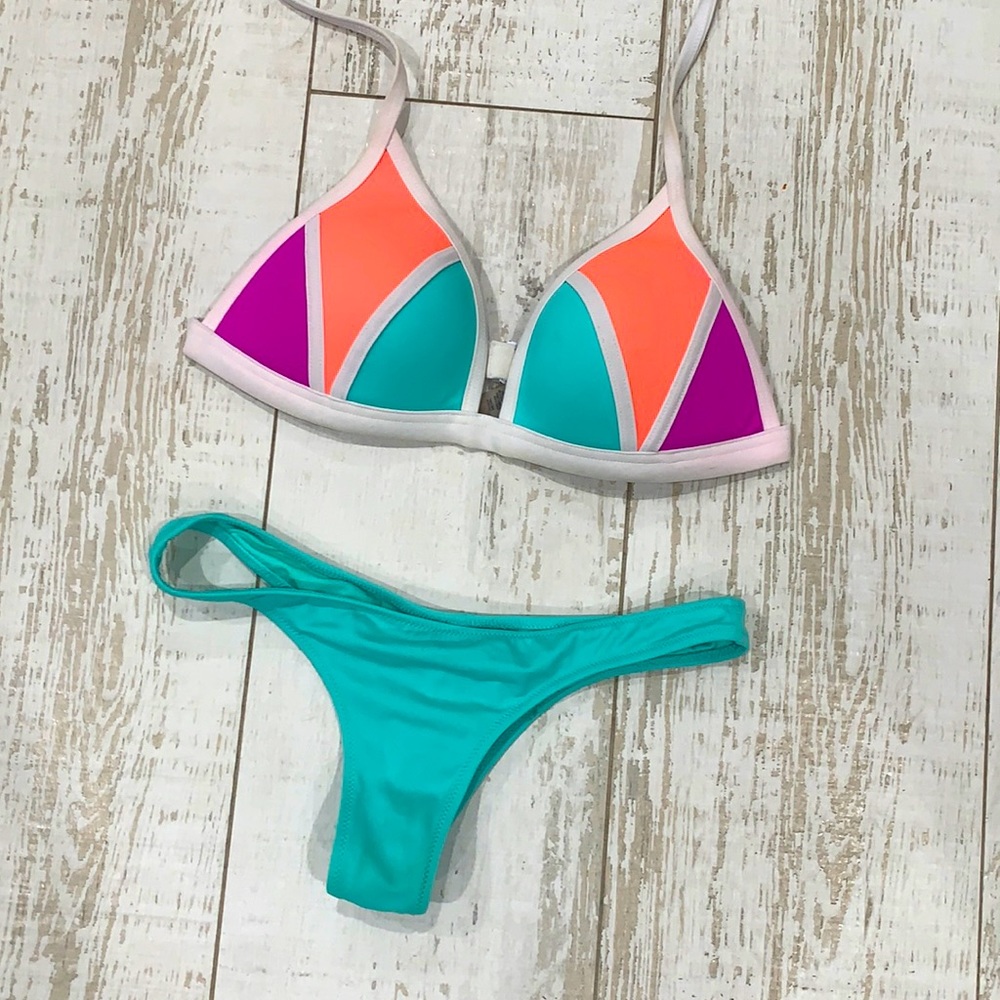 Vs color block bikini